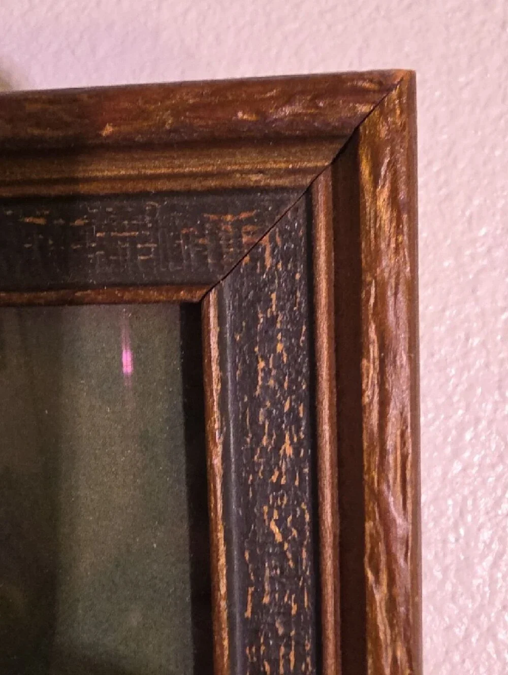 Antique Edwardian Style Framed Triptych Mirror with Victorian Portraits